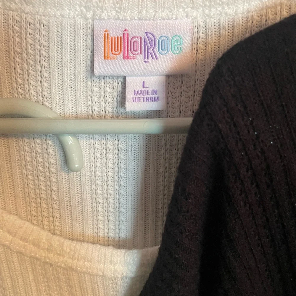 LuLaRoe Short Sleeve Tops - Black, White, Purple - Picture 6 of 7